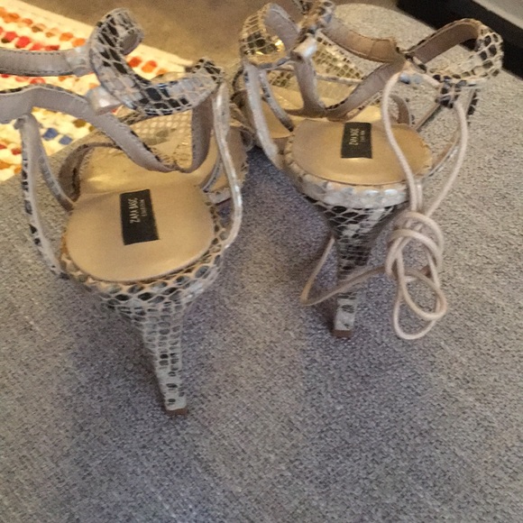 Faux Snake embossed leather Sandals. NWOT - Picture 2 of 4